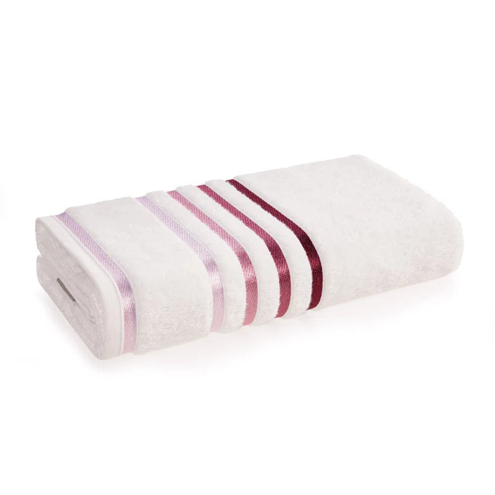 Toalla de baño Lumina 100% algodón 500 gr/m2 Blanco Rosa